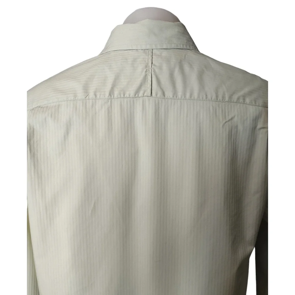 Banana Republic Shirt Mens Large Norm Core Light Green Classic Fit Stripe Office